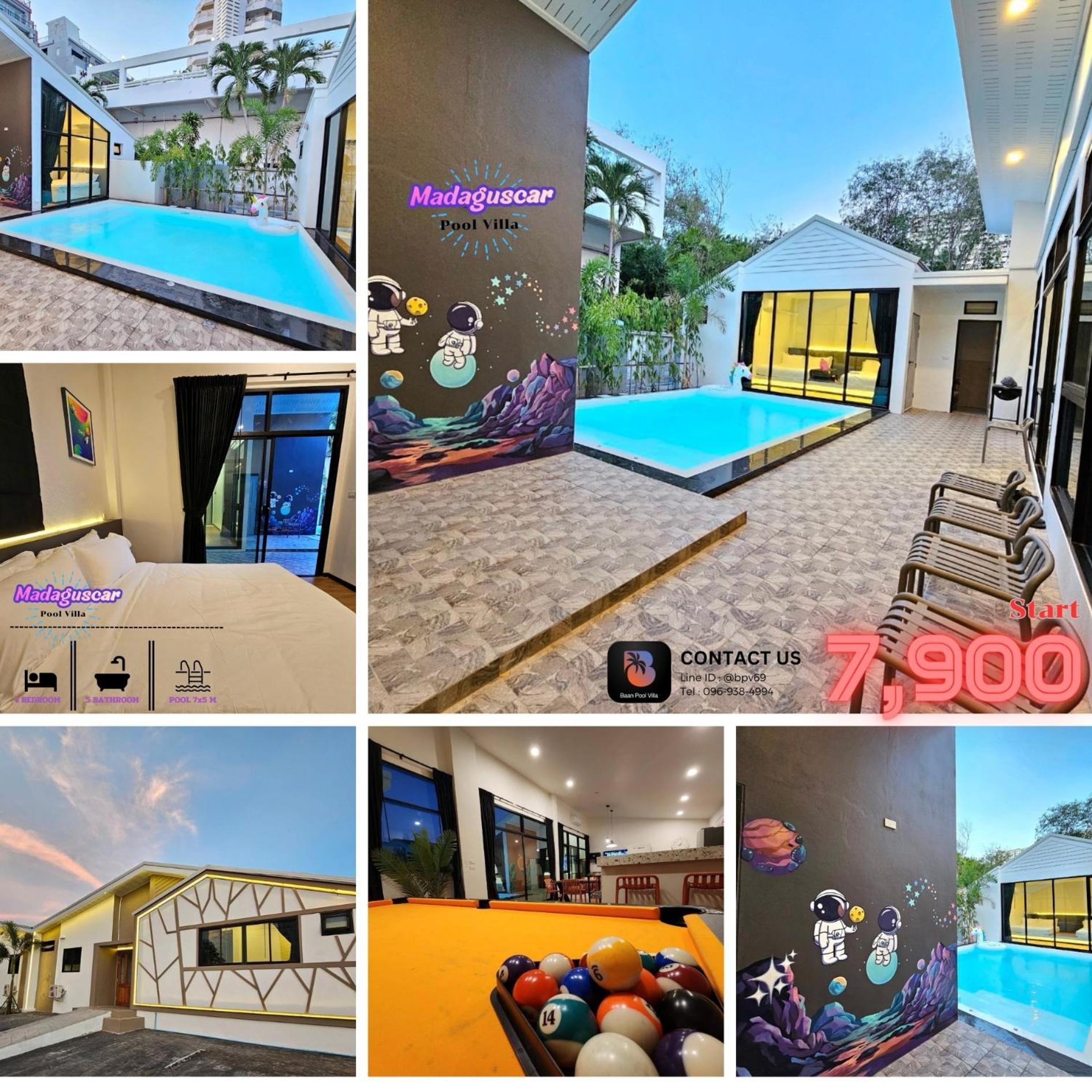 Madaguscar Private Pool Villa-Pattaya 좀티엔 비치 외부 사진